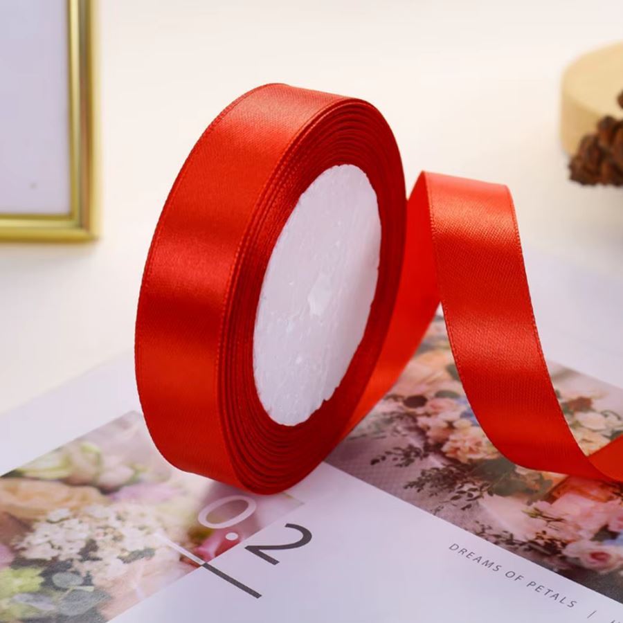 Satinband 2 cm Rot, 33 m Rolle