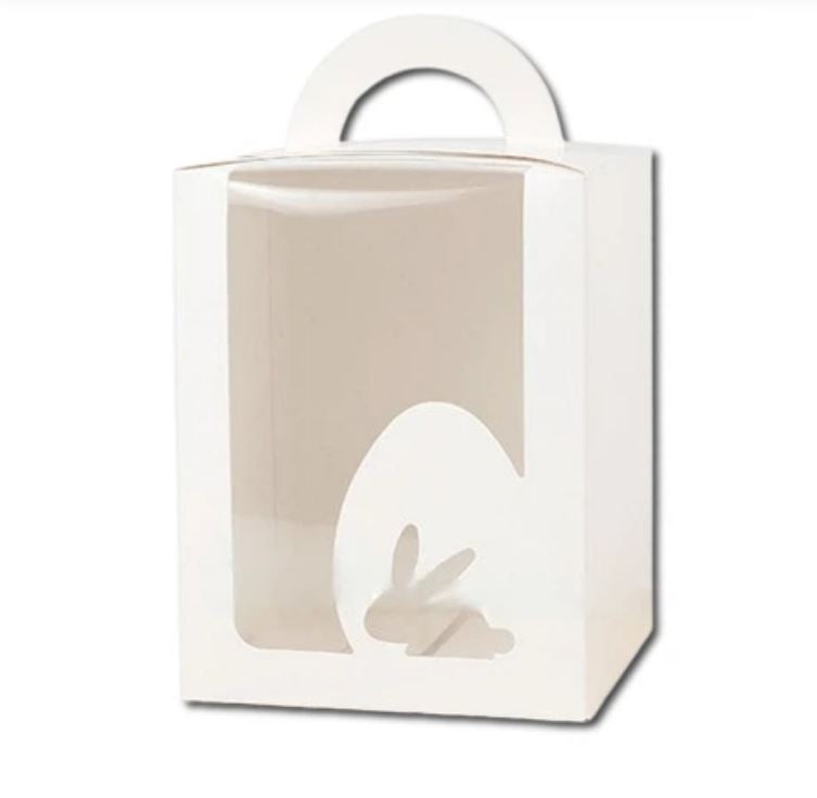 Karton 140x140x180 mm, Osterhase, Weiß, 5 Stück