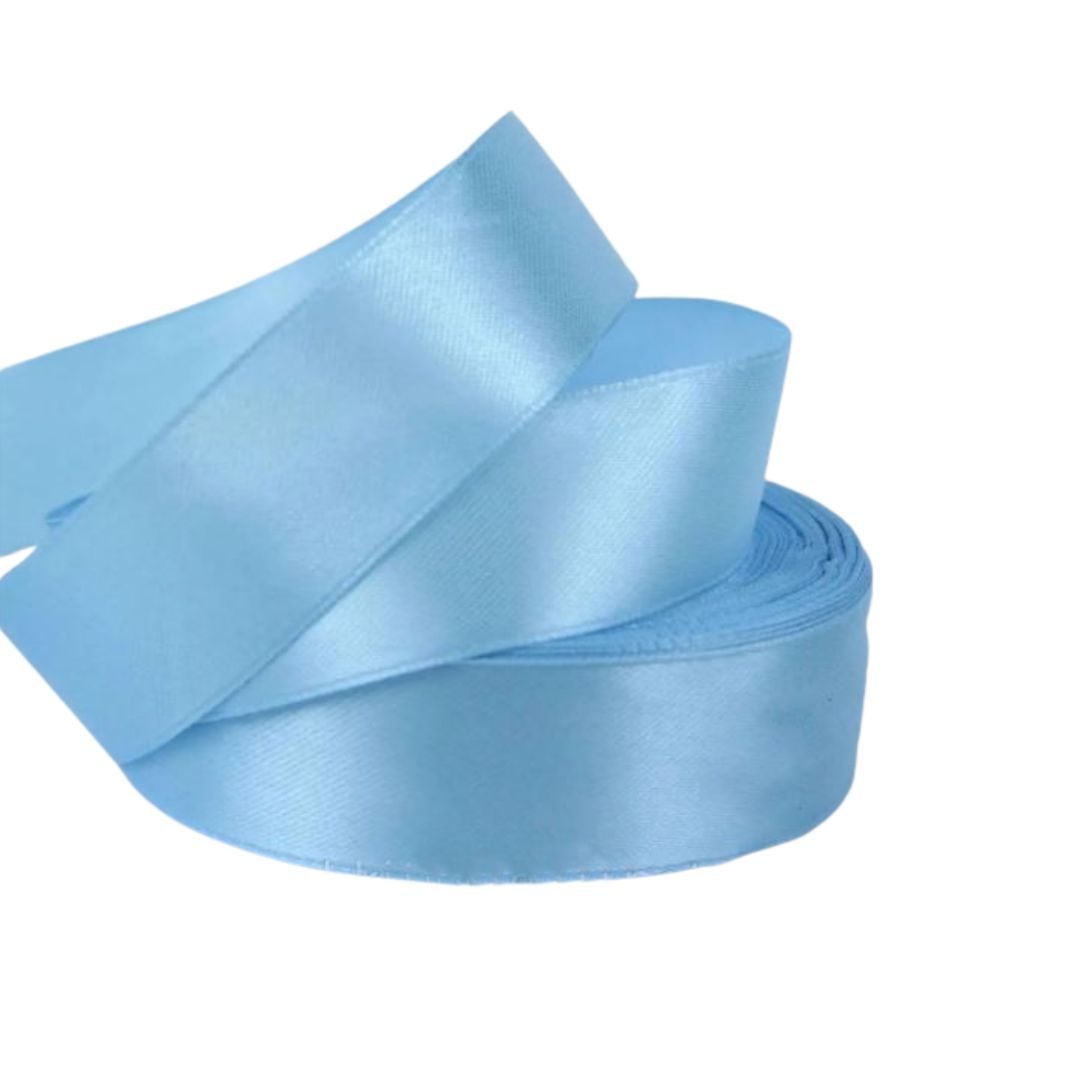Satinband 2 cm Sanfte blaue, 33 m Rolle