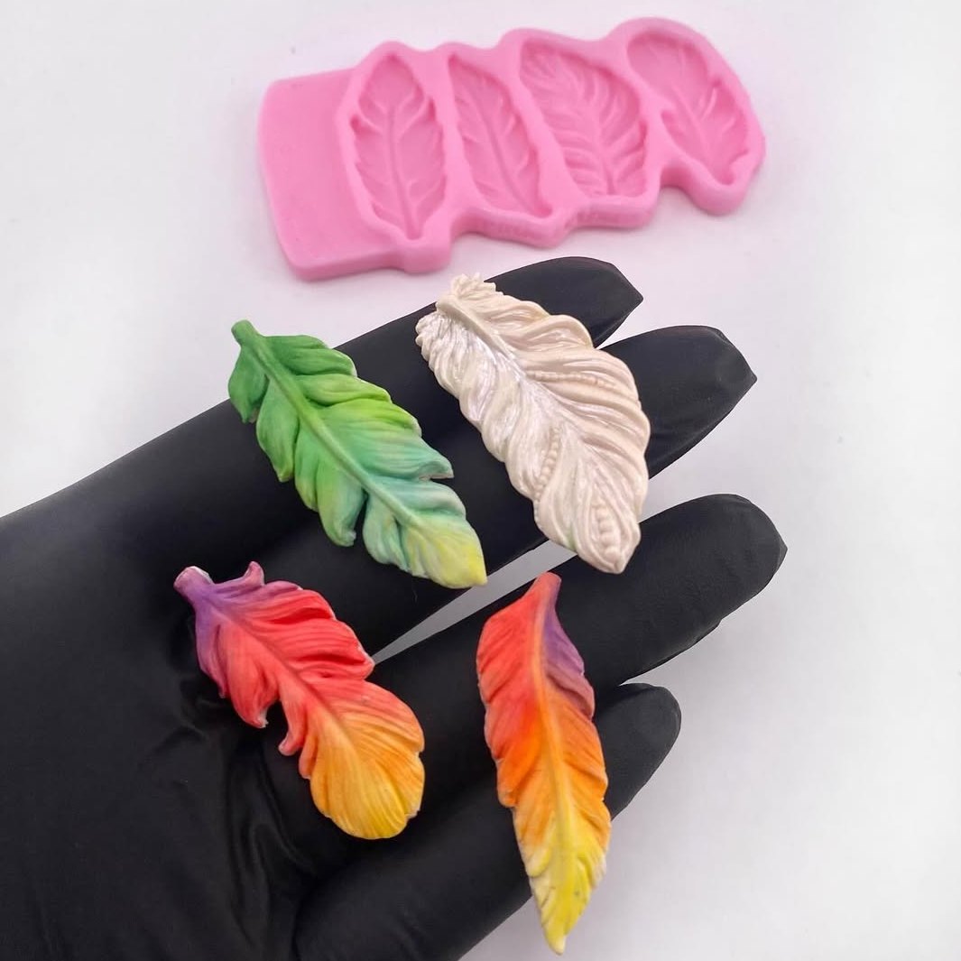 Silikonform Federn Dekor