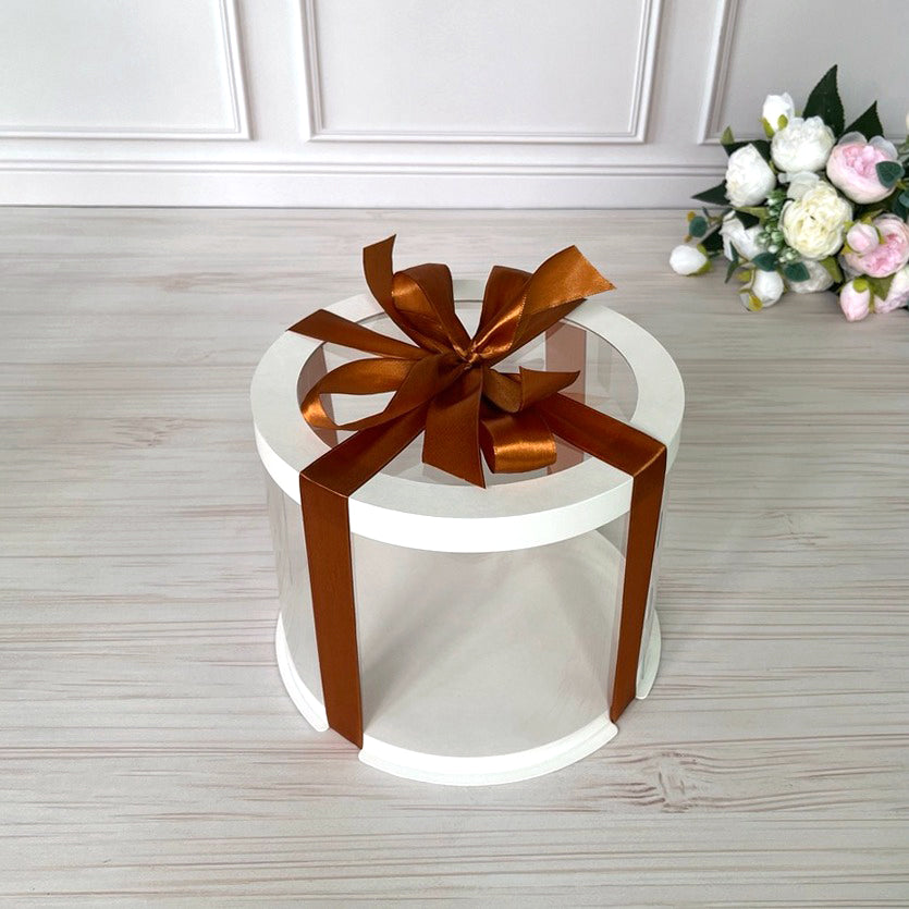 Tortenschachteln Transparent Rund mit Fenstern