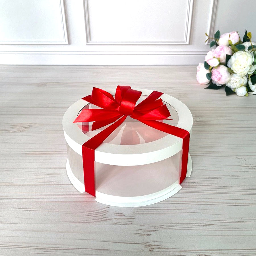 Tortenschachteln Transparent Rund mit Fenstern