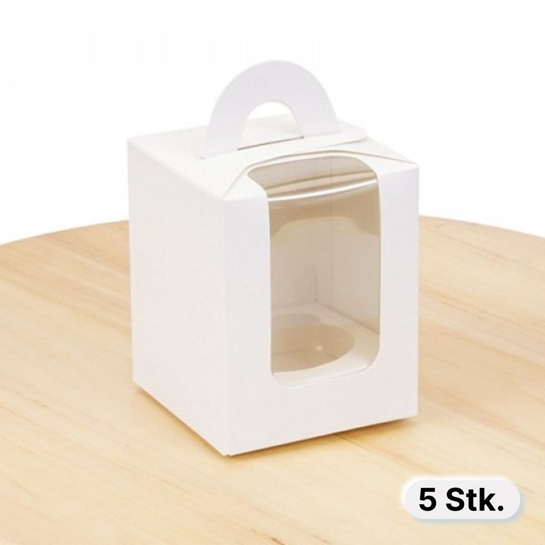 Box für 1 Cupcakes mit Fenster 8,2x8,2x10 cm, 5 Stk