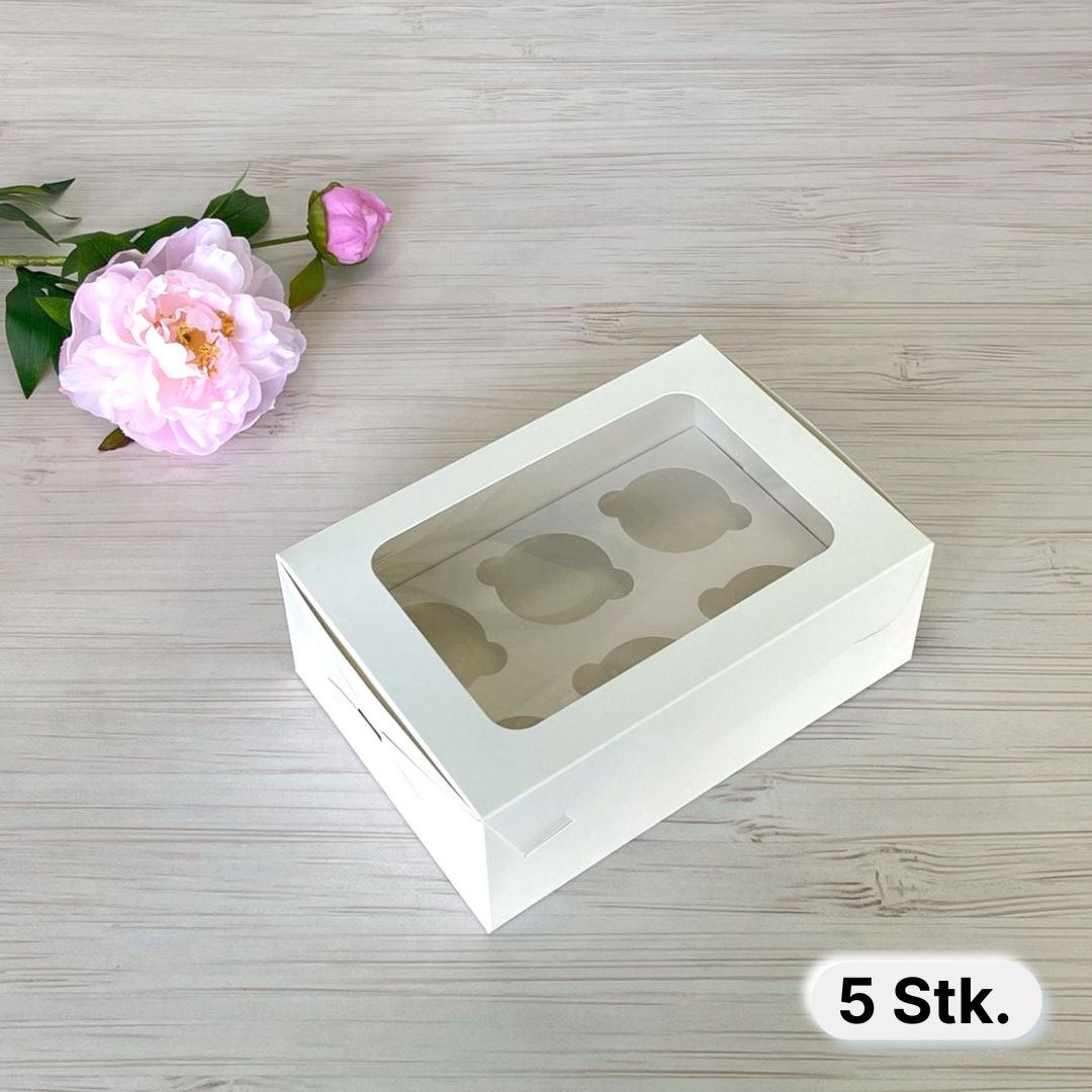 Cupcake Box für 6 Cupcakes 25x17 cm Höhe 9 cm, 5 Stk