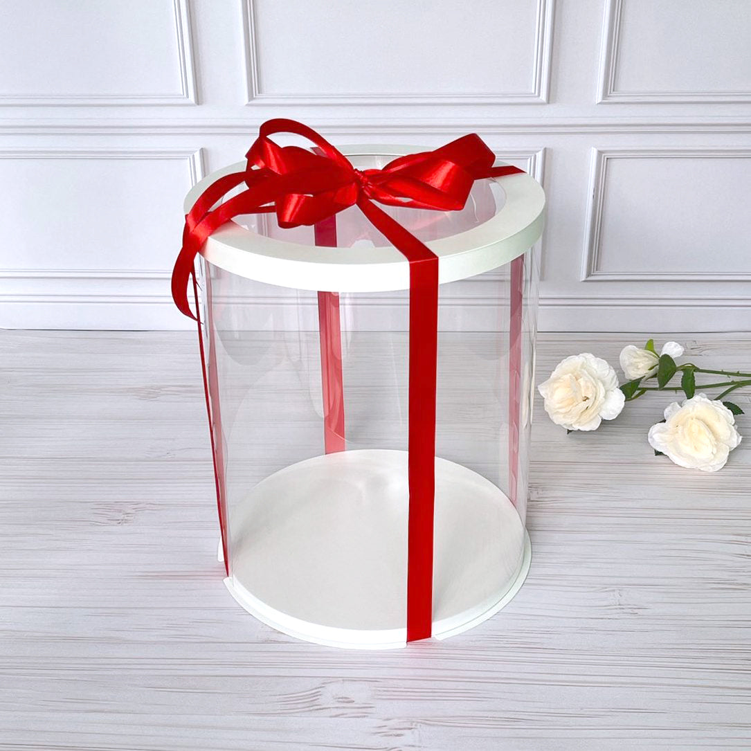 Tortenschachteln Transparent Rund mit Fenstern