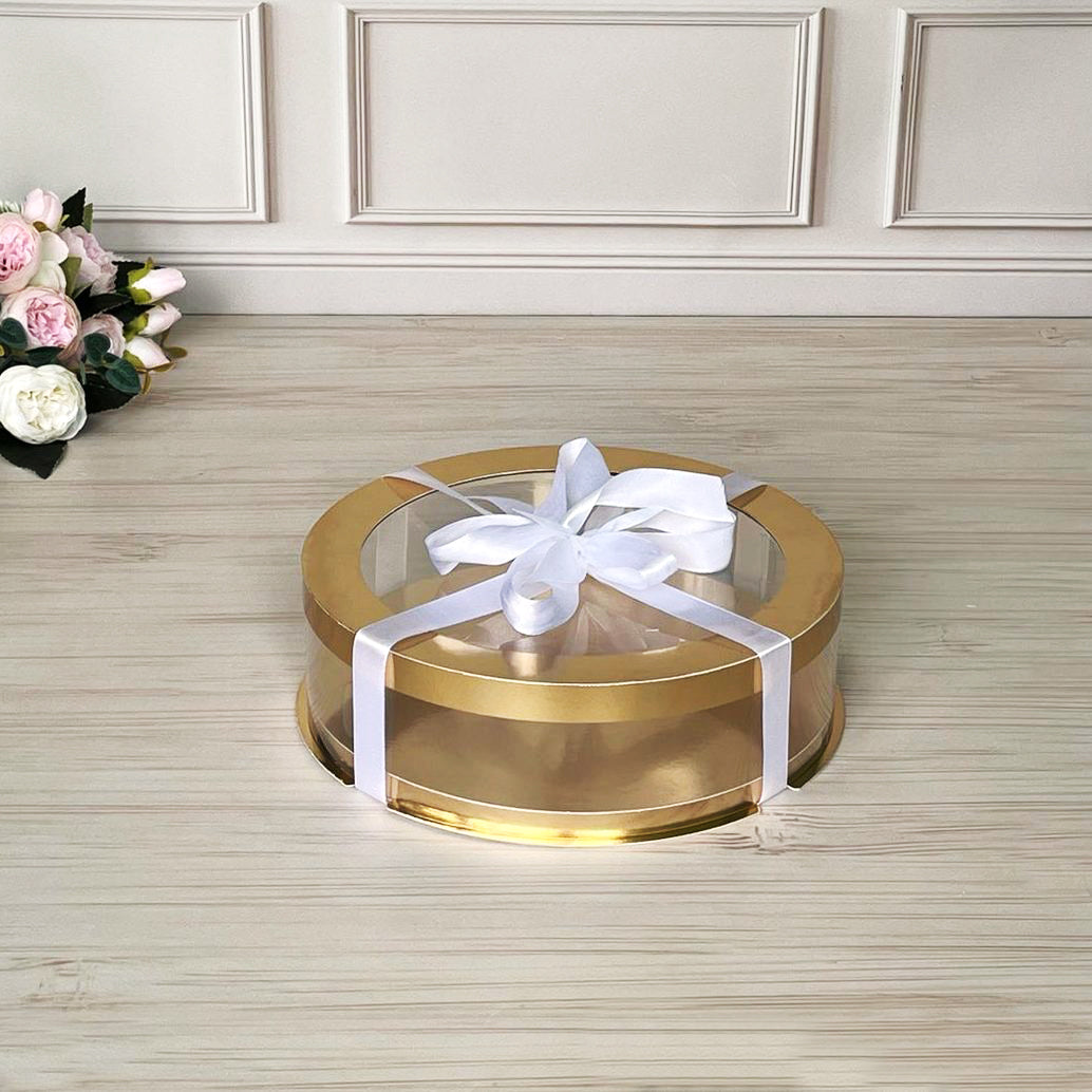 Box Verpackungsschachtel Transparent Rund GOLD