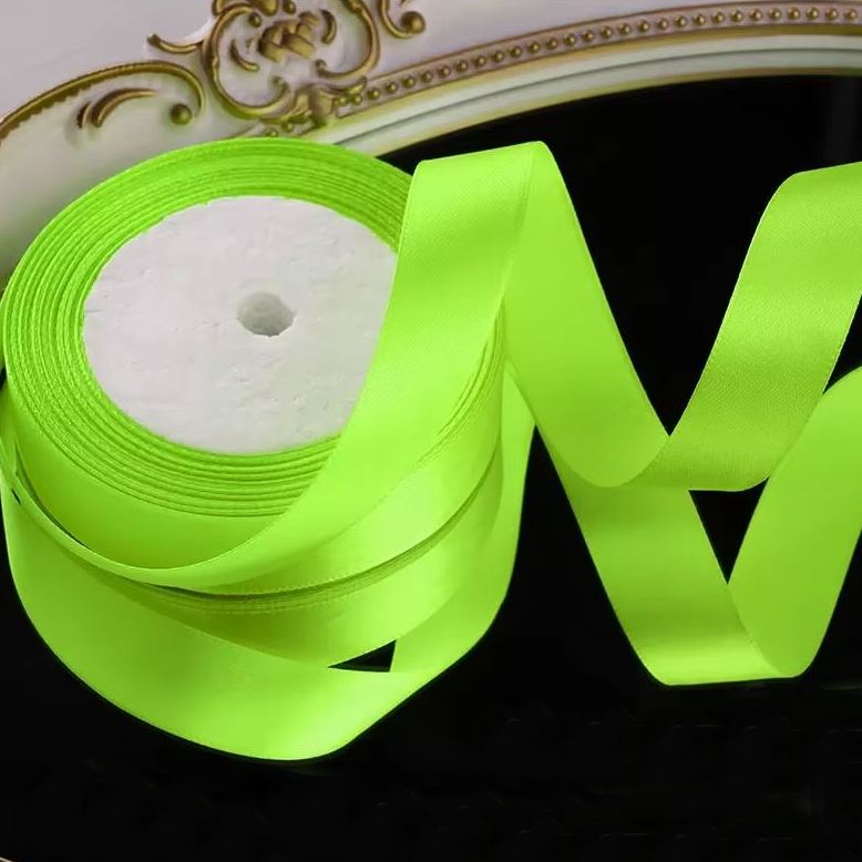 Satinband 2 cm Leuchtend grün, 33 m Rolle