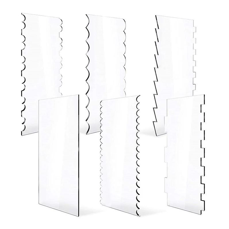6er-Pack Acryl-Teigschaber, doppelseitig