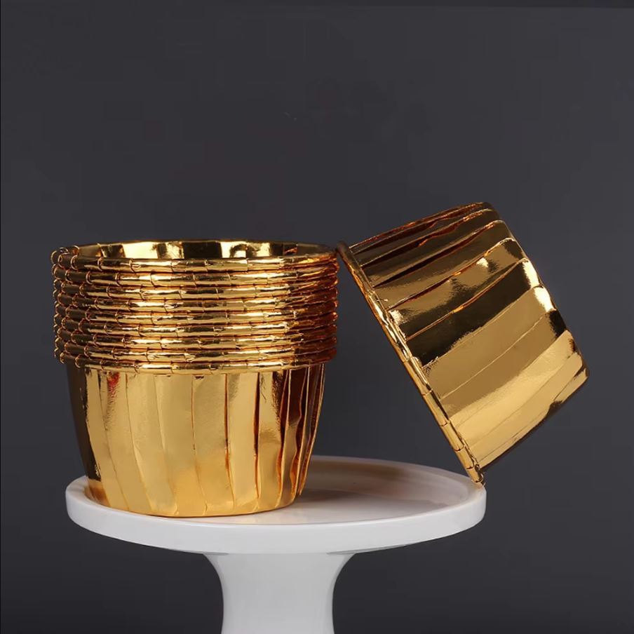 Cupcake / Muffin Backförmchen, 25 Stk – Gold