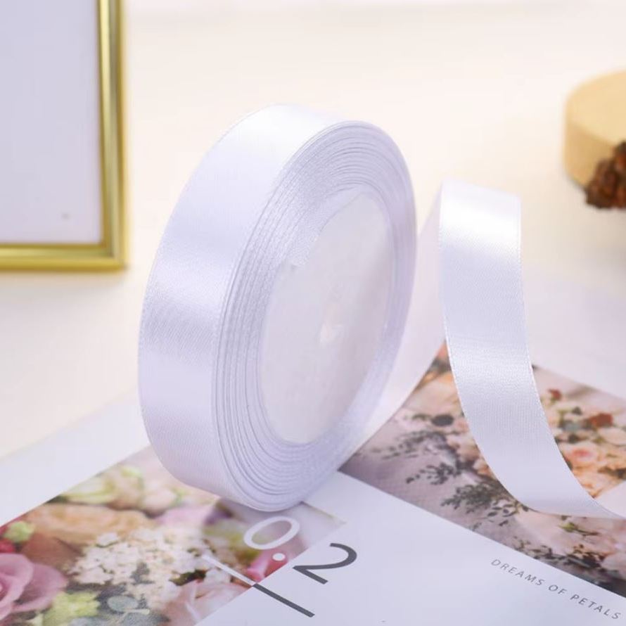 Satinband 2 cm Weiß, 33 m Rolle