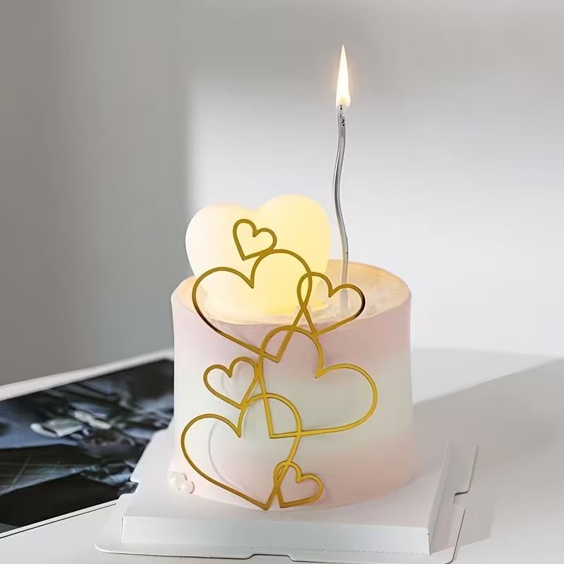 Cake Topper Herz Big, Gold/Silber (Dekor 23)
