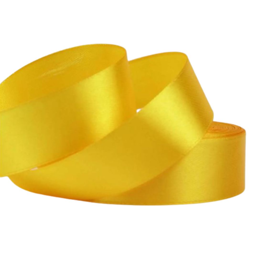 Satinband 2 cm Gelb, 33 m Rolle