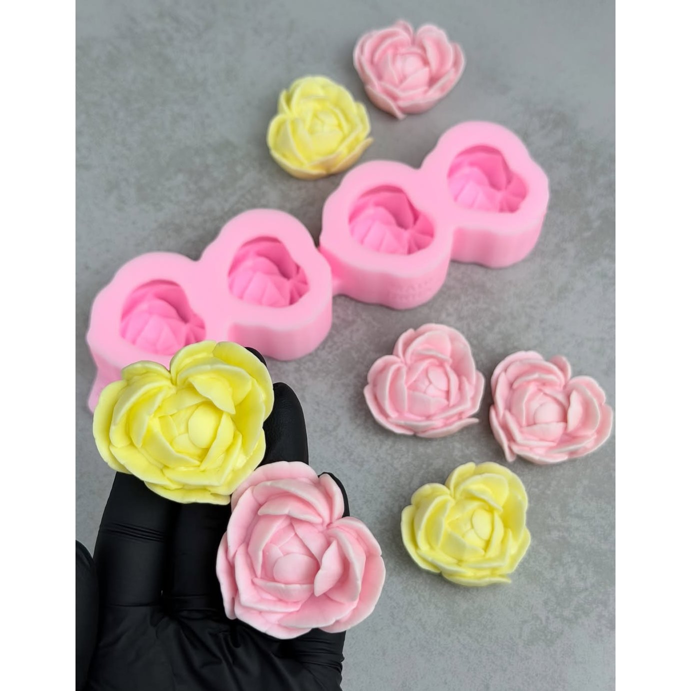 Silikonform Rosenherzen 3D