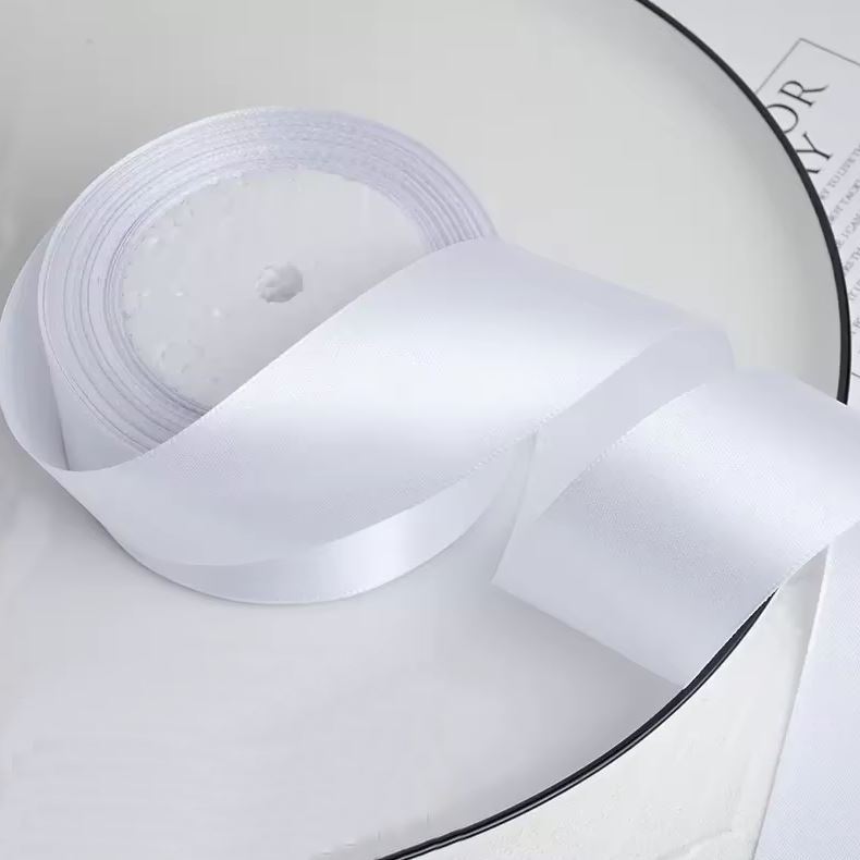 Satinband 2 cm Weiß, 33 m Rolle