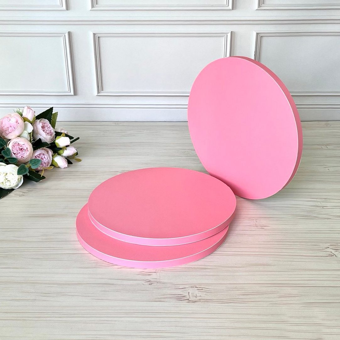 Tortenplatte Rund D20 cm (Rosa, H12 mm), 5 Stk