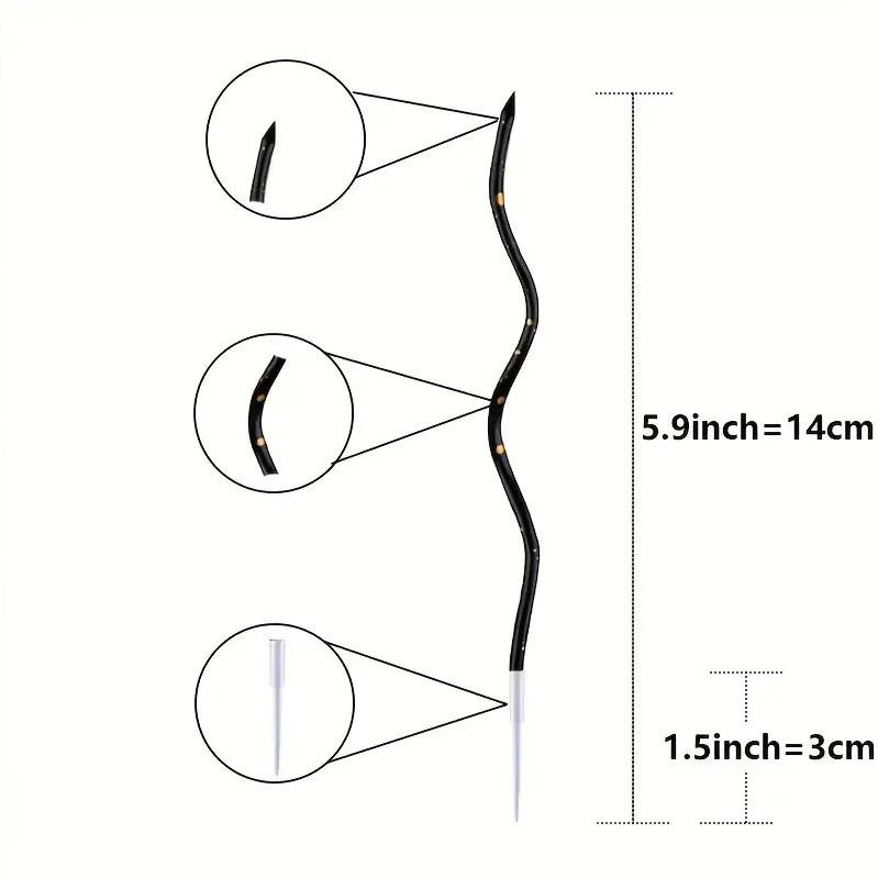 Gedrehte Kuchenkerzen, Schwarz mit Gold, 11 cm - 6 Stk.