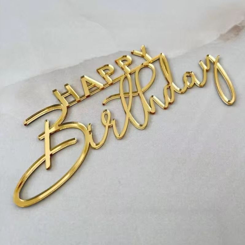 Cake Topper „Happy Birthday“ Gold (Dekor 21)