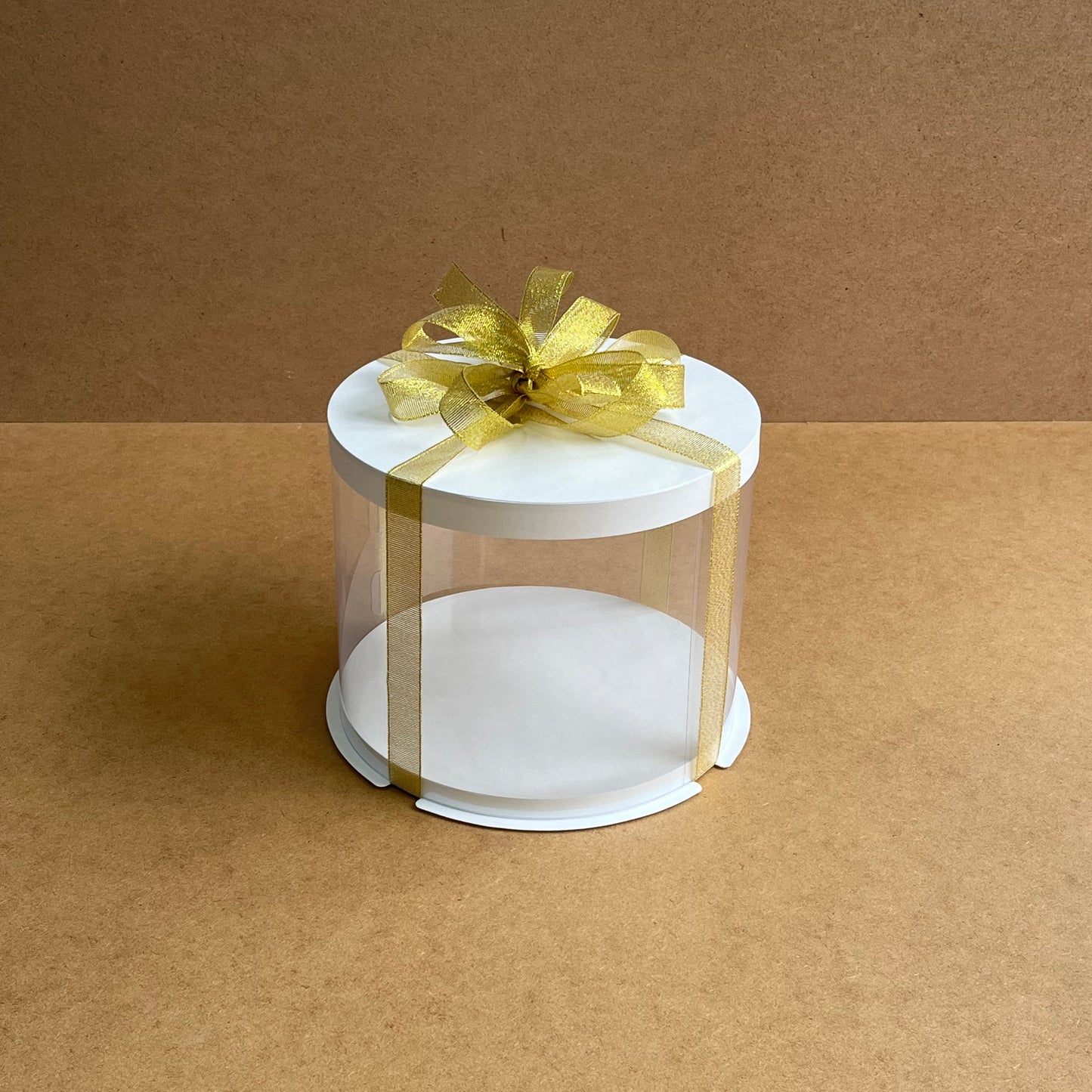 Box Verpackungsschachtel Transparent 20x15 cm Rund Weiß