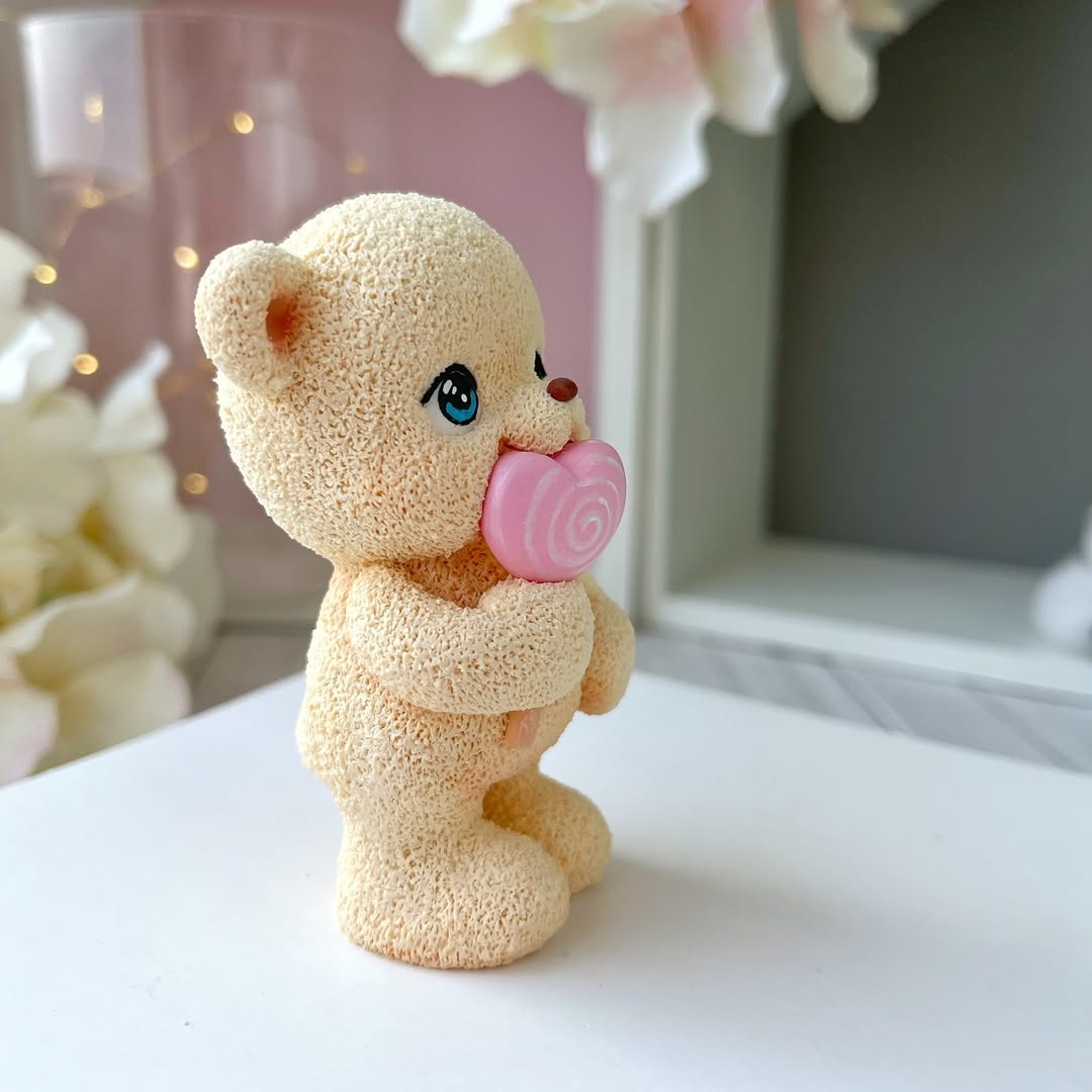 Silikonform Teddybär mit Lolli 3D