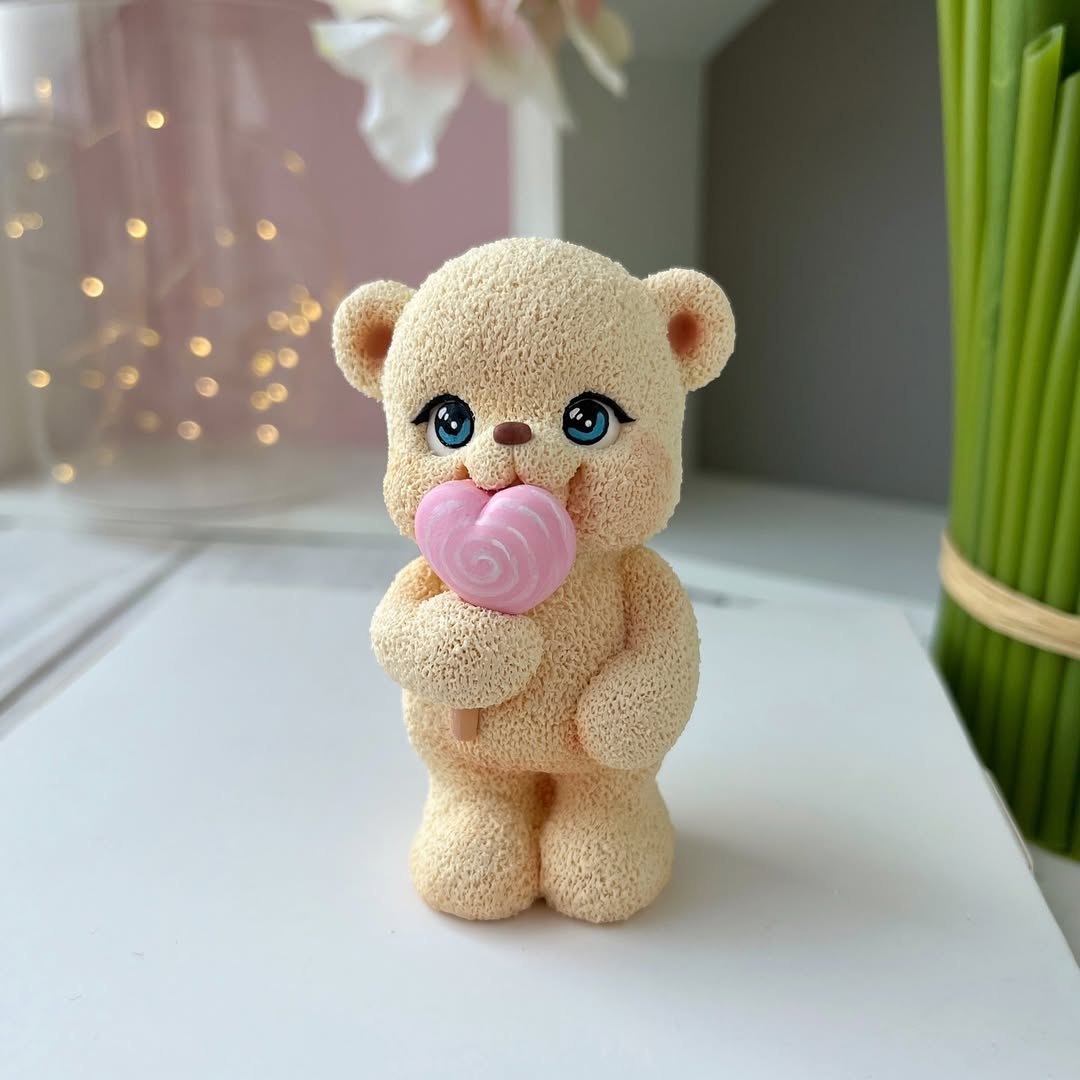 Silikonform Teddybär mit Lolli 3D