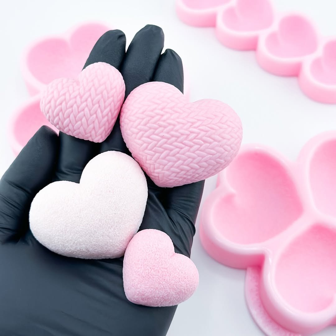 Silikonform Gestrickte Herzen