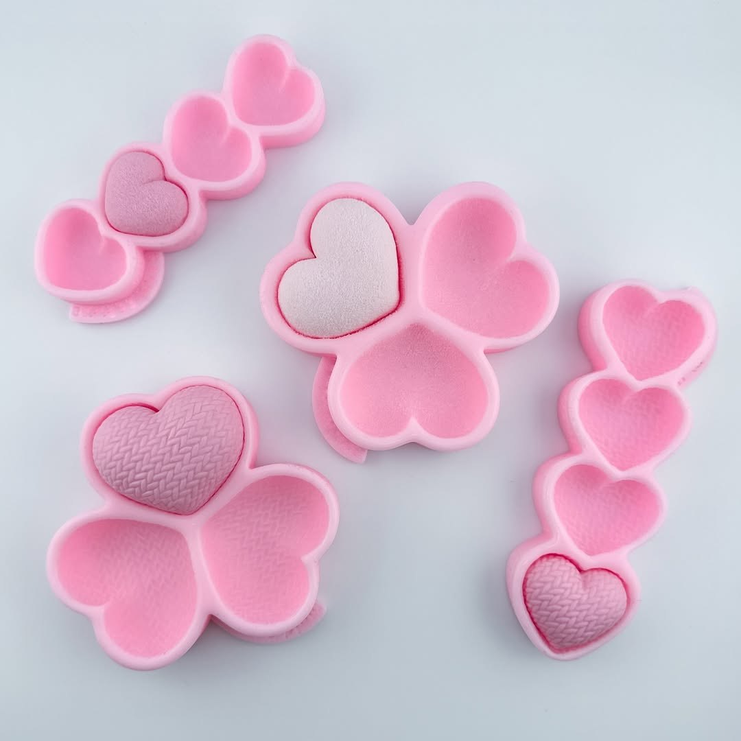 Silikonform Gestrickte Herzen Mini