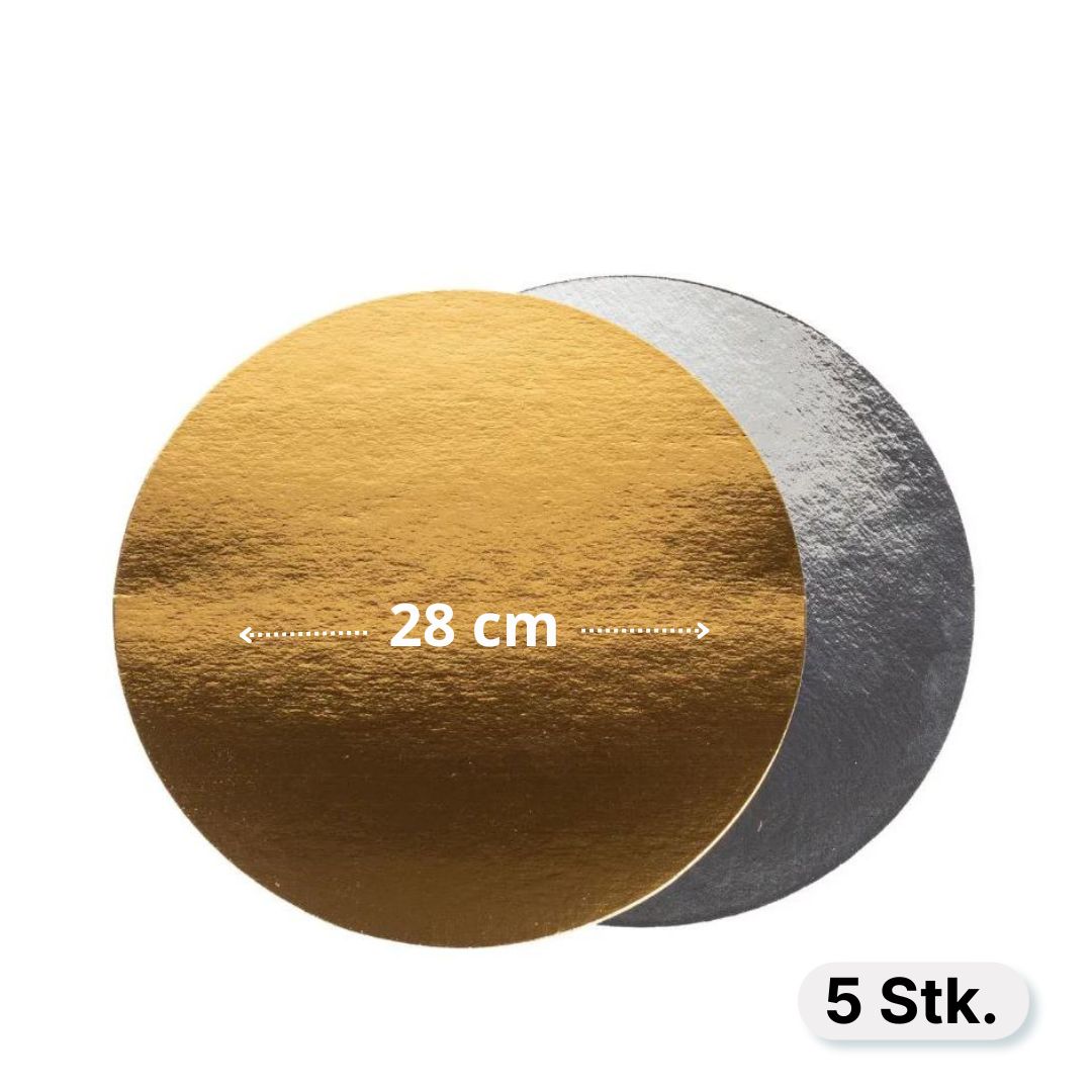 Tortenplatte Ø28, 1mm Gold/Silber - 5 Stk