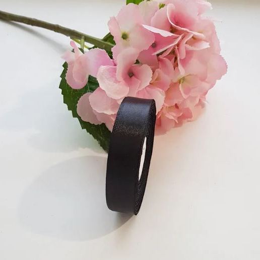 Satinband 2 cm Schwarz, 33 m Rolle