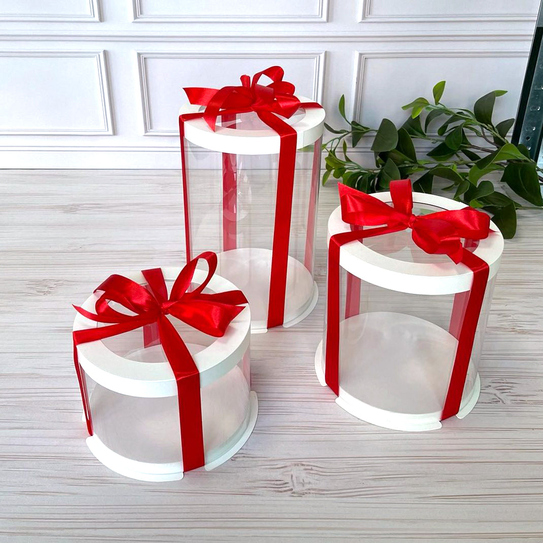 Tortenschachteln Transparent Rund mit Fenstern