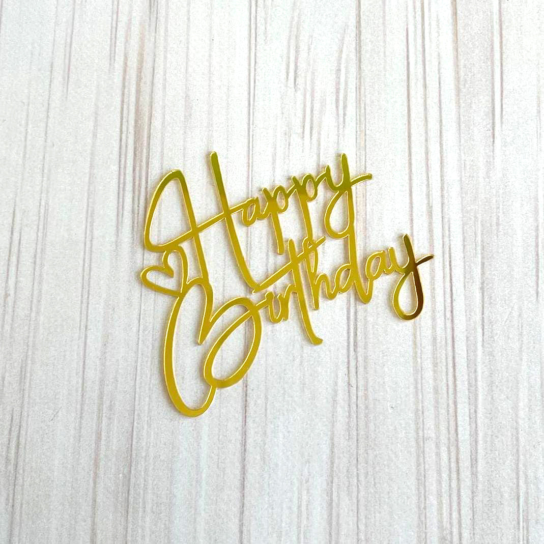 Cake Topper „Happy Birthday“ Gold (Dekor 20)
