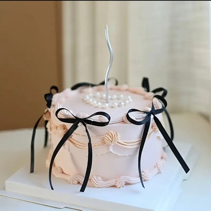 Tortenschleifen Schwarz – Satin (5 Stück)