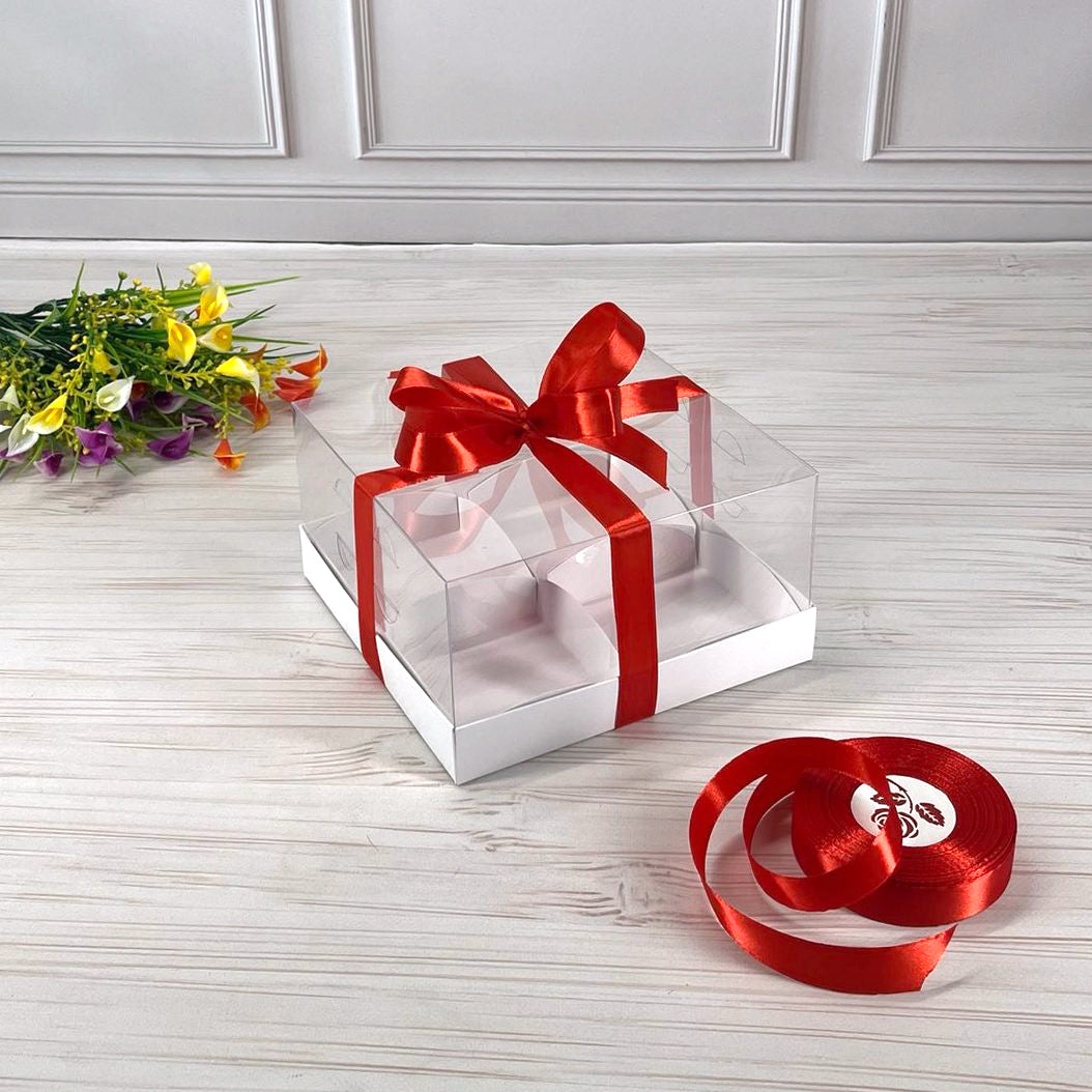 Transparente Box für 4 Desserts 180x180x100 mm