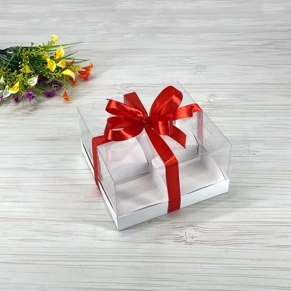 Transparente Box für 4 Desserts 180x180x100 mm