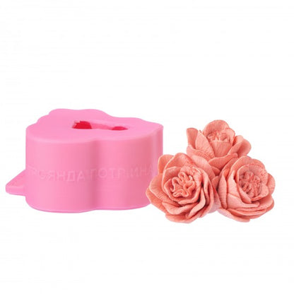 Silikonform Drei Rosen 3D