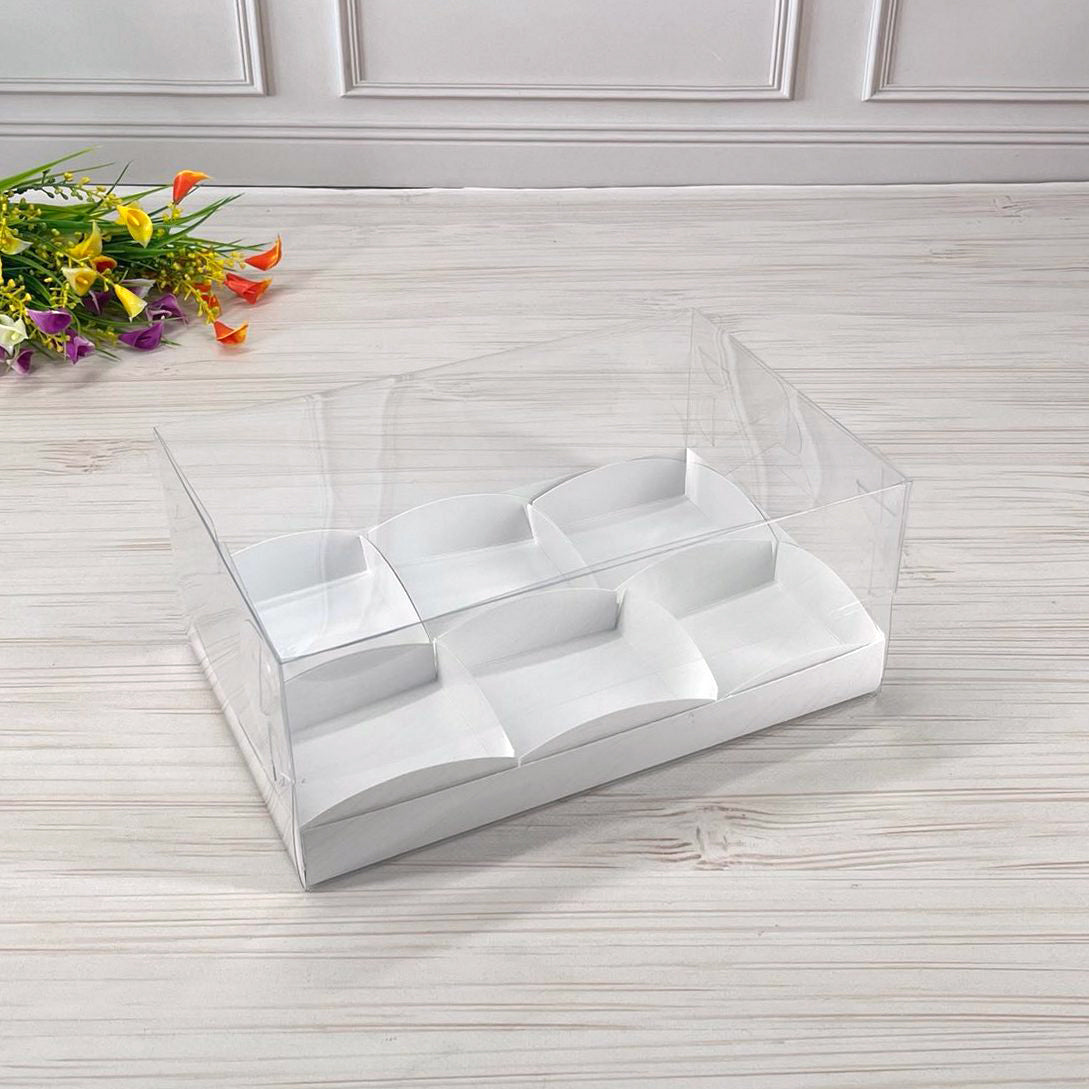 Transparente Box für 6 Desserts 260x170x110 mm