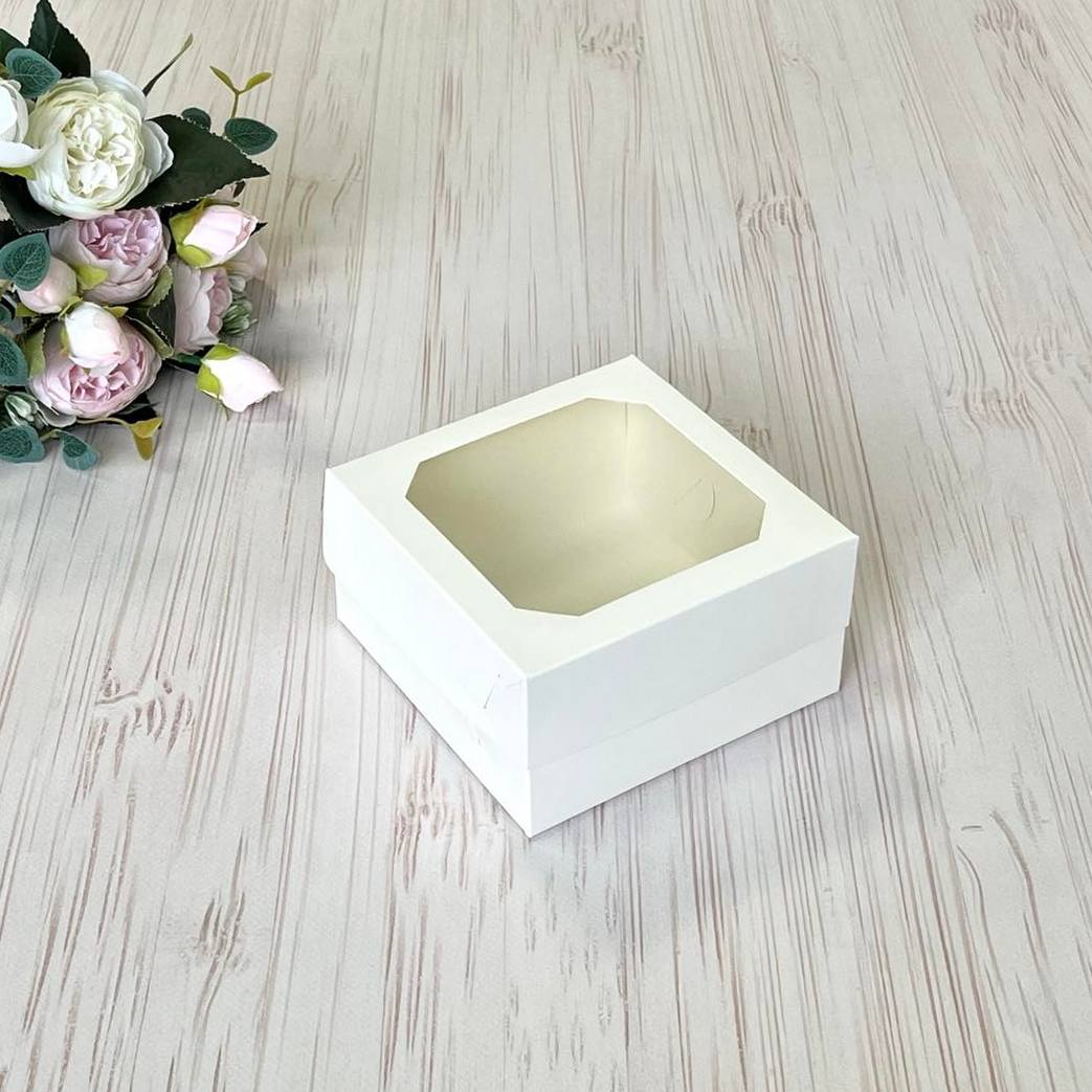 Karton für Bento mit Fenster 13x13x7 cm, 5 Stück