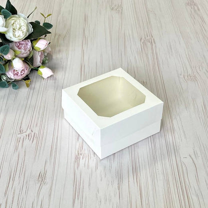 Karton für Bento mit Fenster 13x13x7 cm, 5 Stück