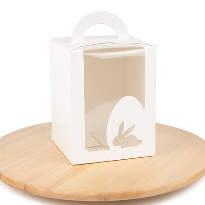 Karton 140x140x180 mm, Osterhase, Weiß, 5 Stück