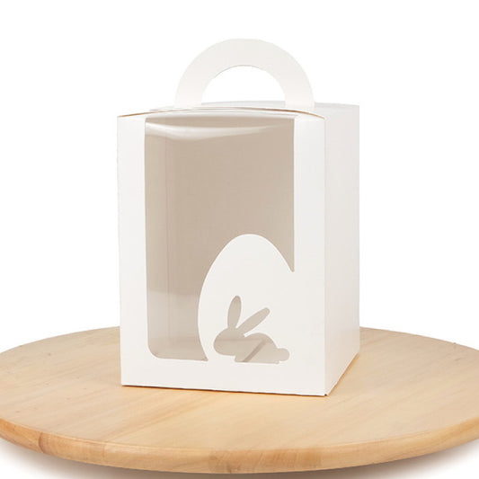 Karton 140x140x180 mm, Osterhase, Weiß, 5 Stück
