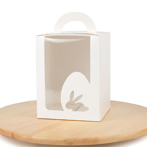 Karton 140x140x180 mm, Osterhase, Weiß, 5 Stück