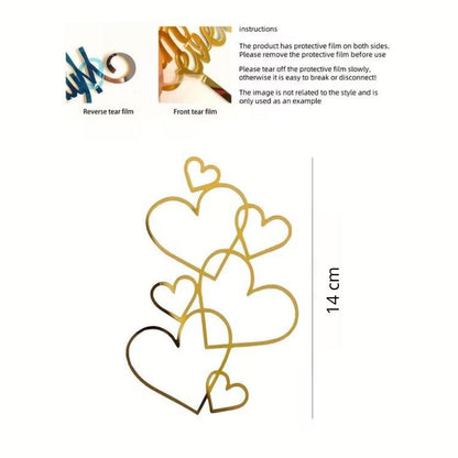 Cake Topper Herz Big, Gold/Silber (Dekor 23)