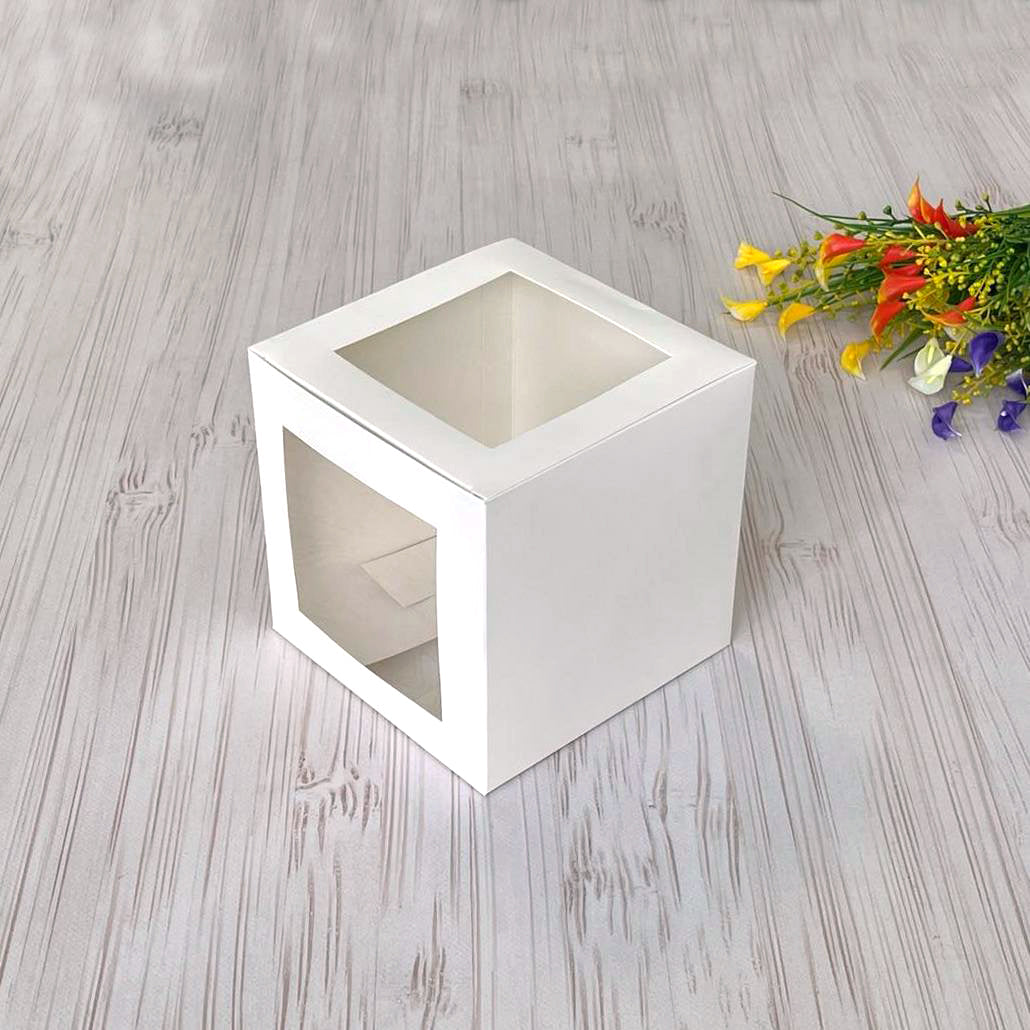 Tortenkarton 15×15×15 cm, mit Fenster, für Osterkuchen und Lebkuchenhaus, 5 Stk