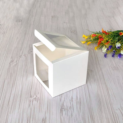 Tortenkarton 15×15×15 cm, mit Fenster, für Osterkuchen und Lebkuchenhaus, 5 Stk