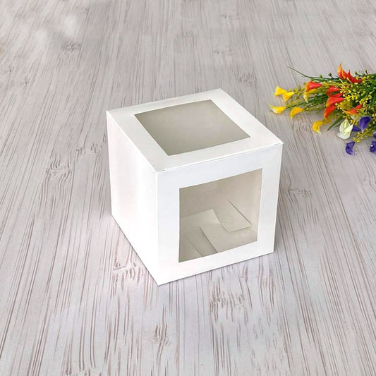 Tortenkarton 15×15×15 cm, mit Fenster, für Osterkuchen und Lebkuchenhaus, 5 Stk