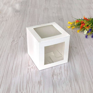 Tortenkarton 15×15×15 cm, mit Fenster, für Osterkuchen und Lebkuchenhaus, 5 Stk