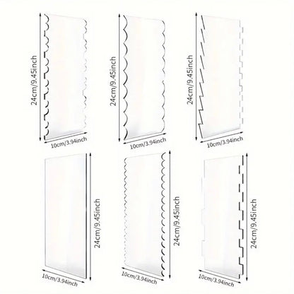 6er-Pack Acryl-Teigschaber, doppelseitig