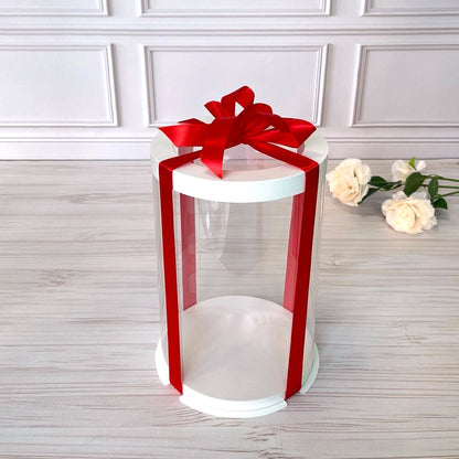Tortenschachteln Transparent Rund mit Fenstern