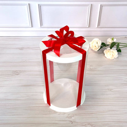 Tortenschachteln Transparent Rund mit Fenstern