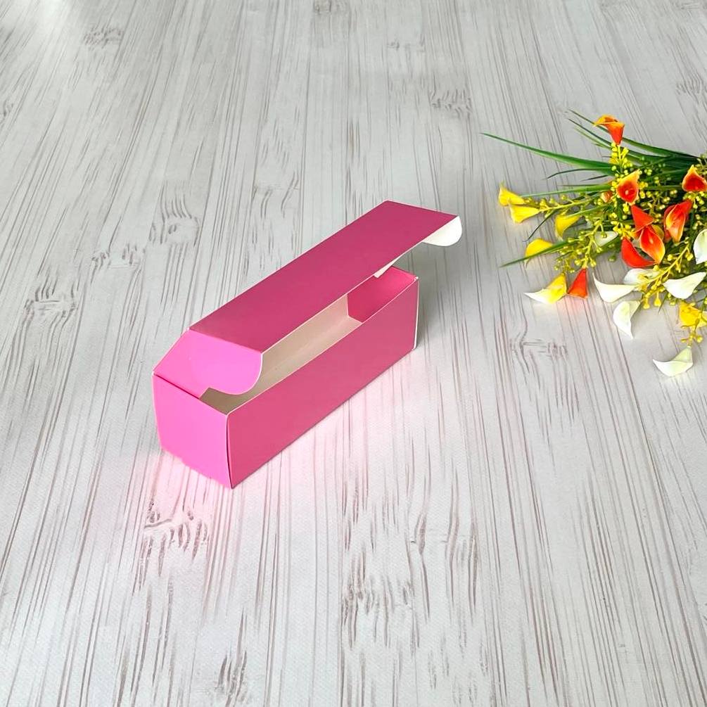 Karton für Macarons Rosa 17×5,5×5,5 cm, 5 Stk