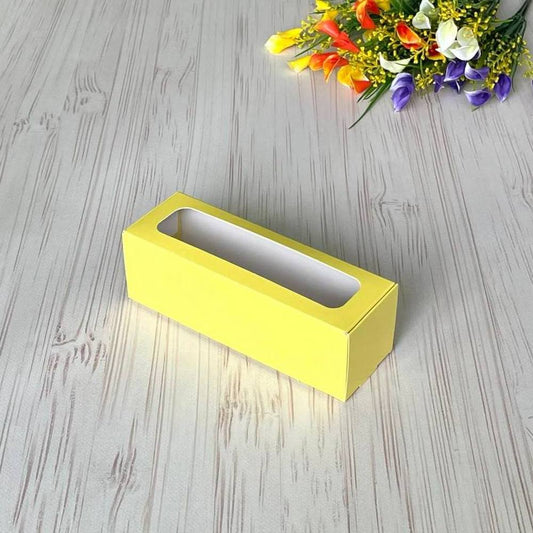 Karton für Macarons Gelb 17×5,5×5,5 cm, 5 Stk
